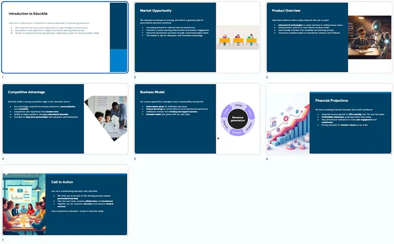 - ابزار SlidesAI در مقایسه با برخی از رقبا، تنوع نسبتاً بیشتری در خروجی ها ارائه می دهد