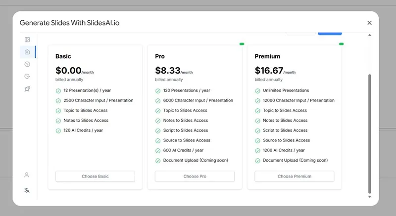 بخش قابل توجهی از ویژگی های SlidesAI در حال حاضر تحت عنوان «به زودی عرضه می شود» معرفی شده اند، در حالی که محصولات رقیب همین قابلیت ها را هم اکنون در اختیار کاربران قرار می دهند.