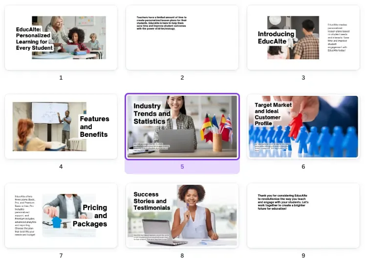 Canva –برای کمک به کاربران در ایجاد طراحی های زیبا طراحی شده است و اسلایدهای تولید شده توسط Magic Design به طور کلی ظاهر خوبی دارند.