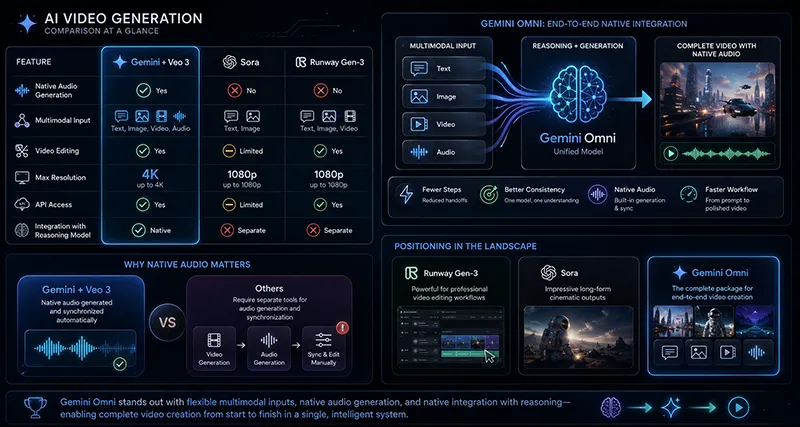 مقایسه هوش مصنوعی Gemini Omni و سایر مدل های هوش مصنوعی